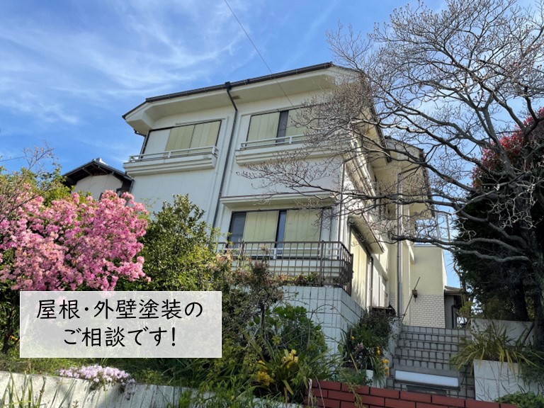 和泉市の屋根外壁塗装の調査