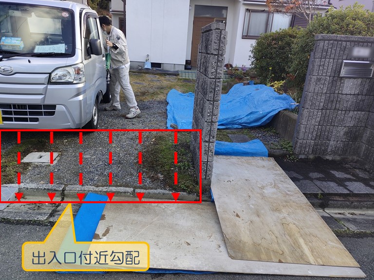 岸和田市でブロック塀解体工事出入口勾配