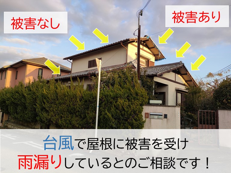 岸和田市の台風被害と雨漏りの現調