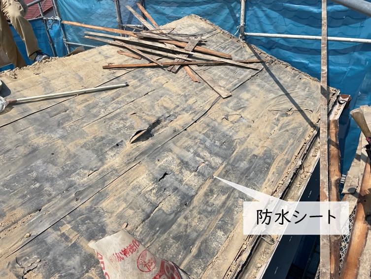 岸和田市の屋根の防水シート