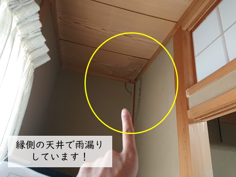 岸和田市の縁側の天井で雨漏りしています！