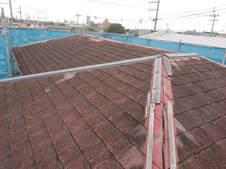 岸和田市スレート屋根塗装前