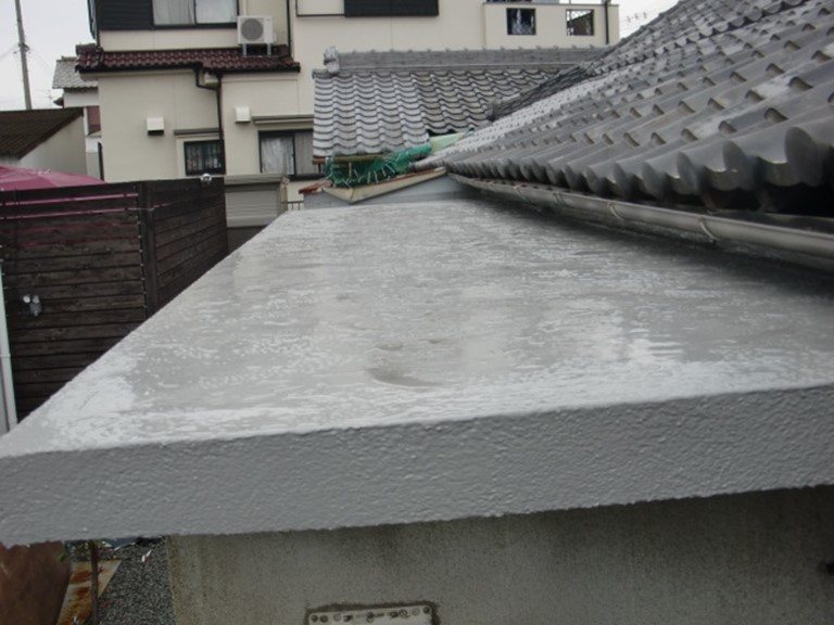 岸和田市陸屋根ウレタン防水後