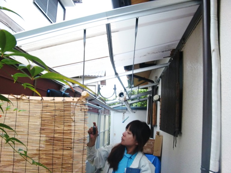 高石市テラス屋根工事前