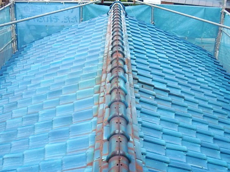 忠岡町 大屋根葺き替え工事 ビフォー