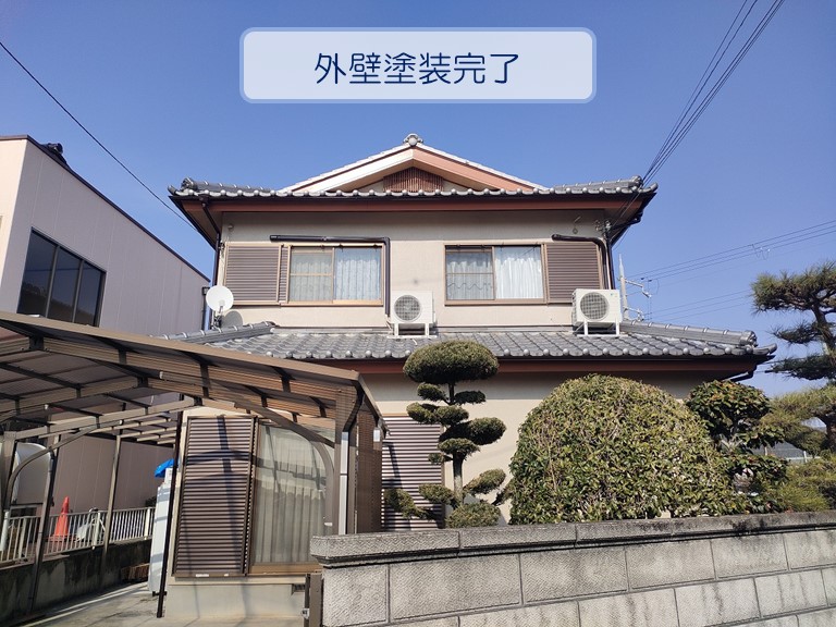 泉佐野市で帯壁塗装と屋根の点検のご相談外壁塗装完了