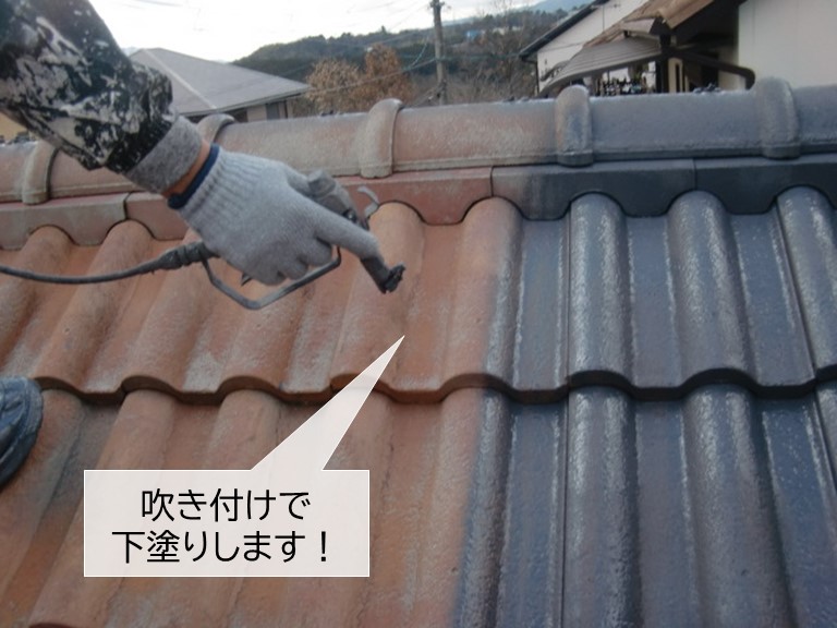 泉南市の屋根を吹き付け塗装