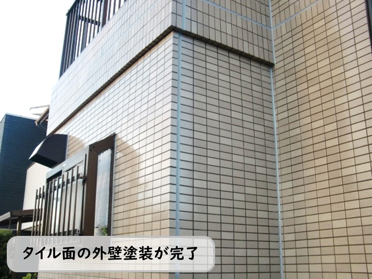 泉南市タイル面外壁塗装完了