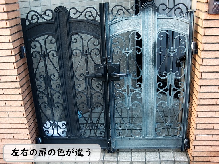 泉南市左右扉色が違う