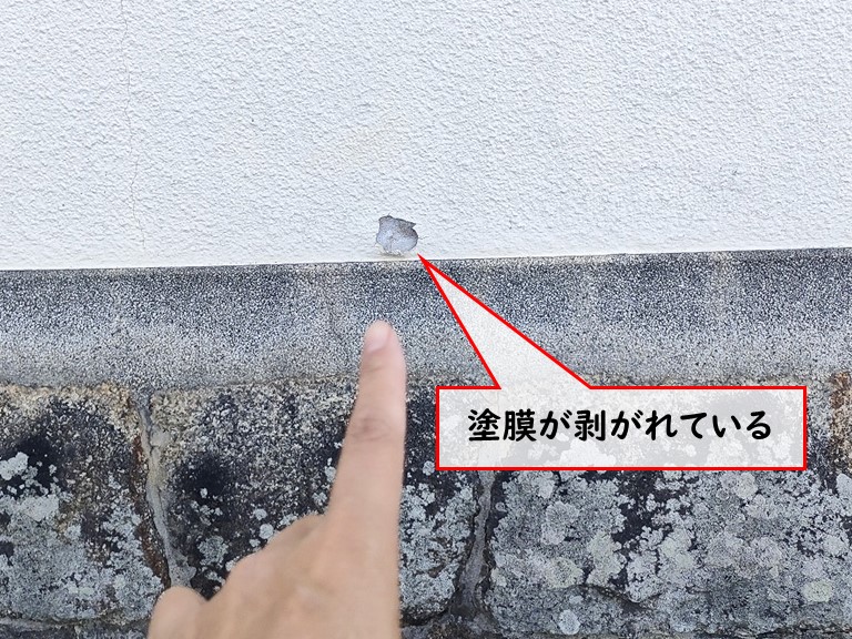 泉大津市で塀の塗装が剥がれてきているとご相談をいただきました