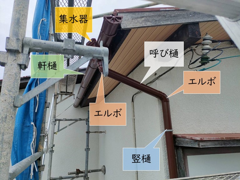 泉大津市の雨樋交換工事！雨樋は建物を劣化から守る役割があります！