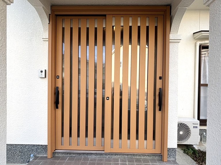 泉大津市玄関引戸交換工事