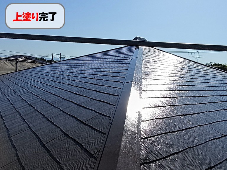 熊取町屋根上塗り完了