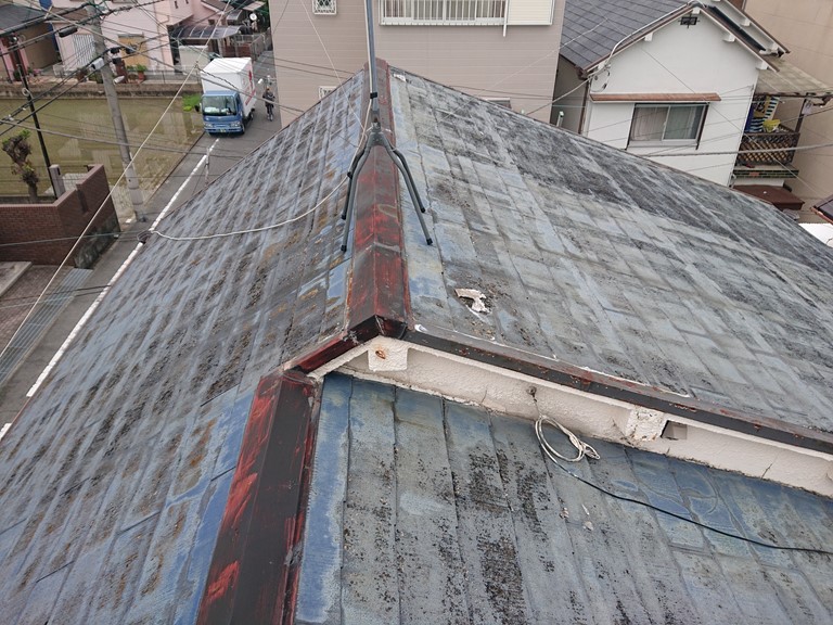 貝塚市の屋根塗装前