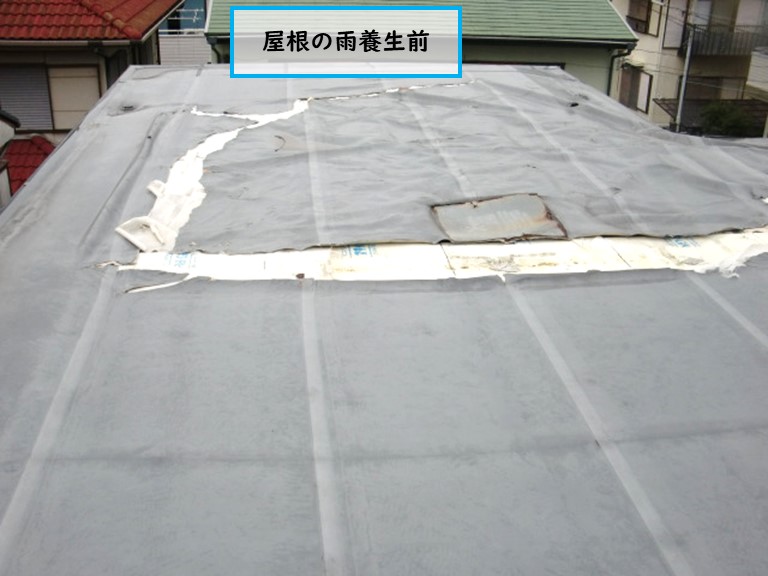 高石市で屋根の雨養生前