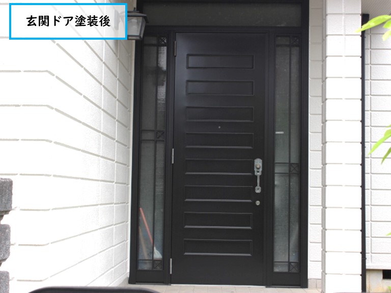 高石市で玄関ドア塗装後